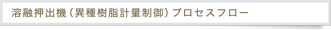 溶融押出機（異種樹脂計量制御）プロセスフロー見出し